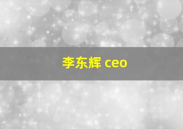 李东辉 ceo